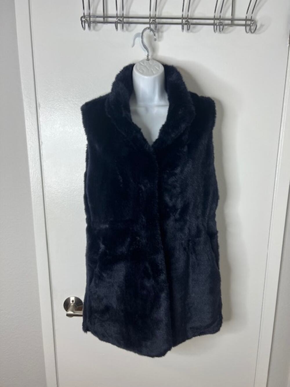 Tart Collections Women's Faux Fur Vest Blue ~ Size S
